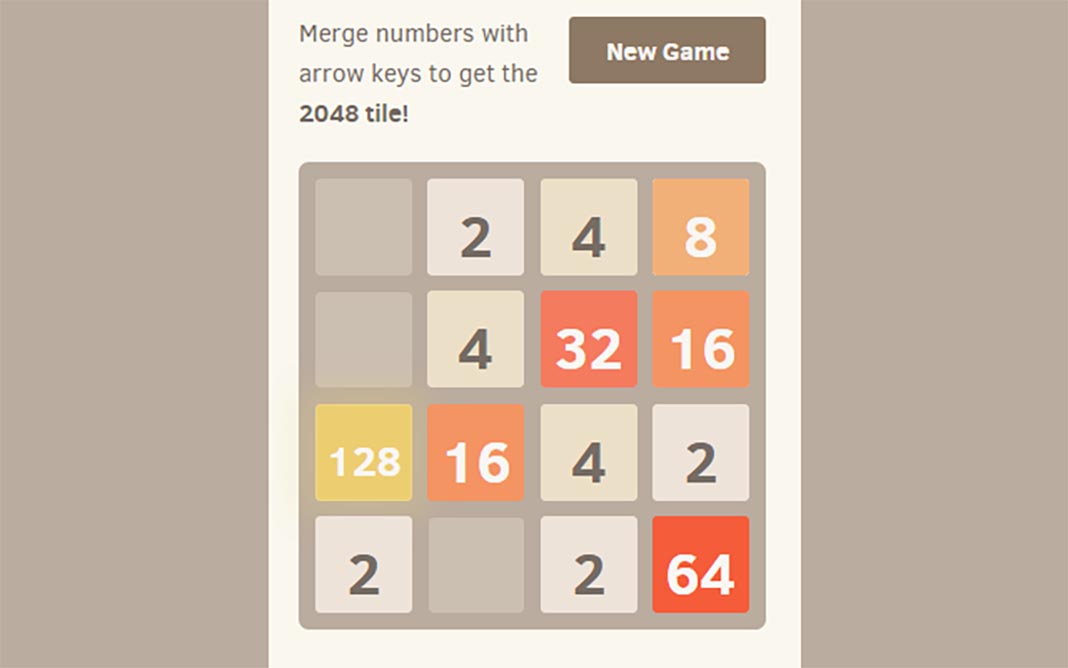 2048 screenshot