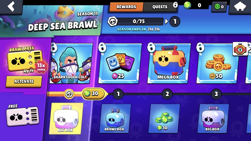 Brawl Stars passes, rewards and quests