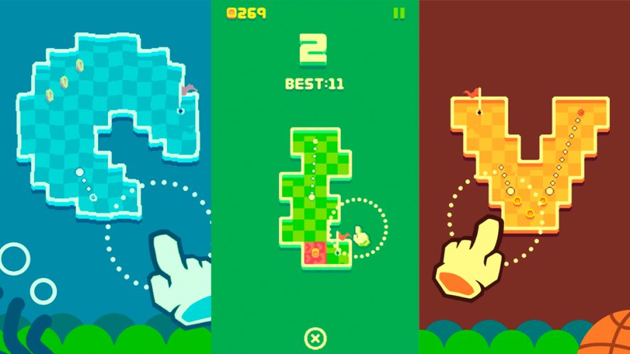 Nano Golf: Hole in One: three screenshots of this sports game.