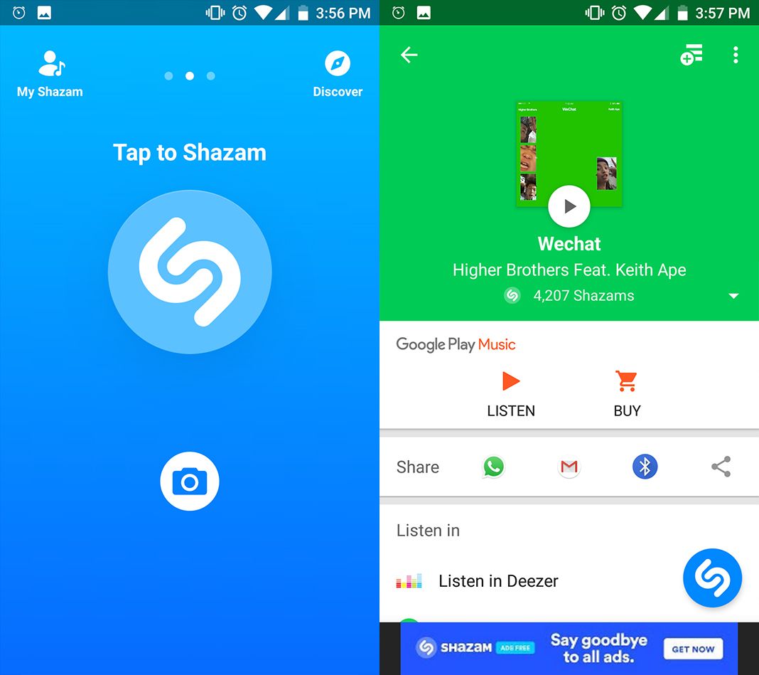 shazam screenshot en Five (+1) free alternatives to Shazam for Android