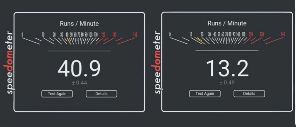 Speedometer benchmark Edge vs Chrome 